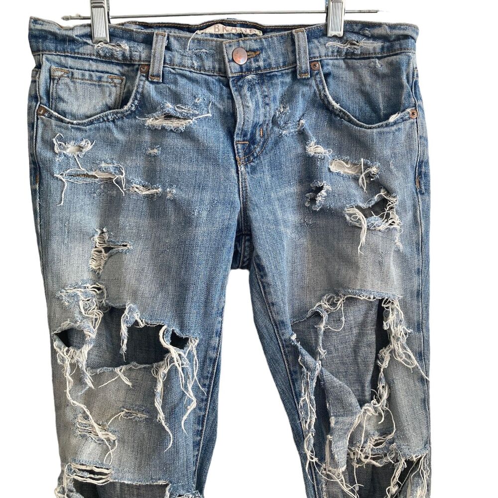 J brand Jeans Womens 26 Nimes Ripped Distressed Destroyed Medium Wash Stretch - Picture 6 of 11